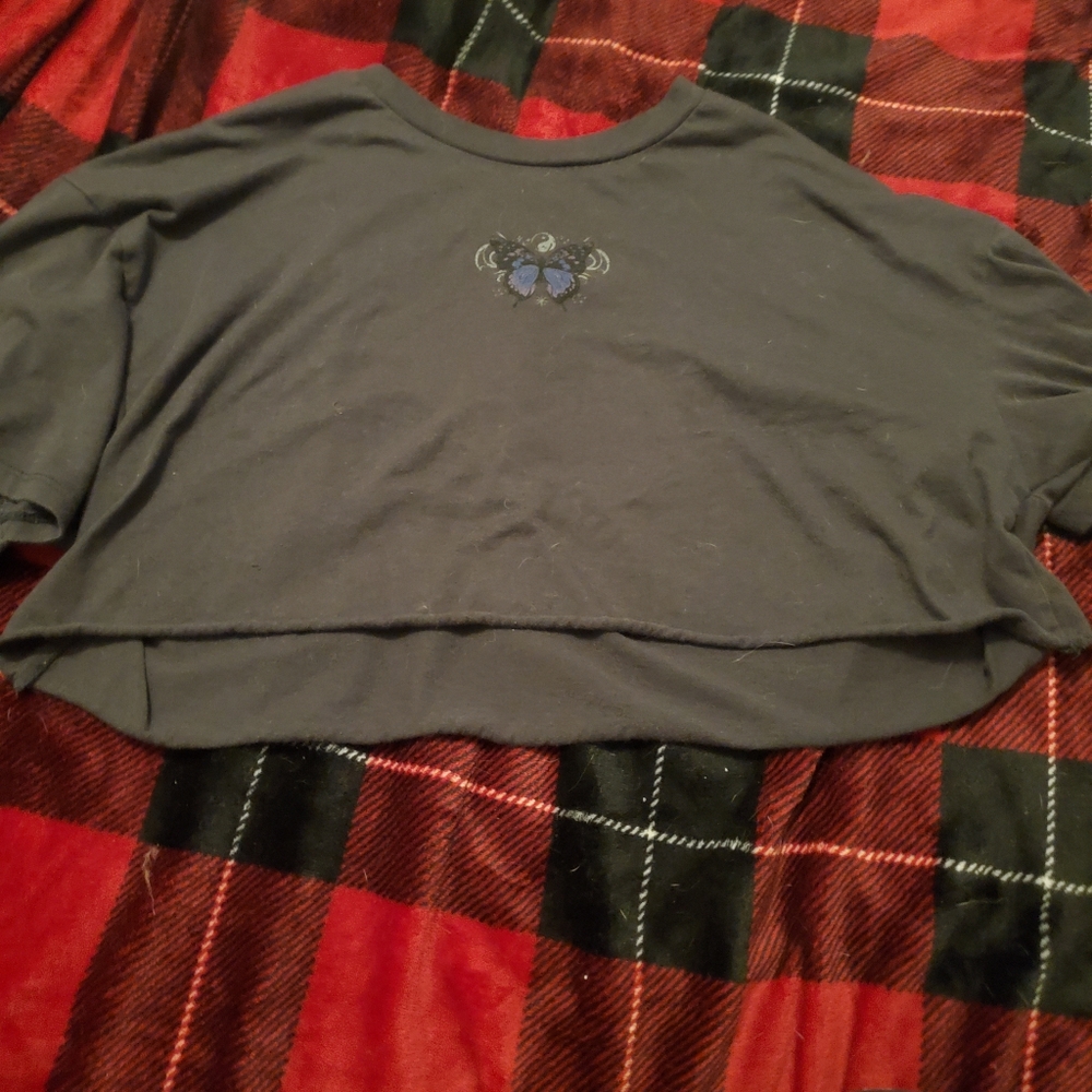 Grey Butterfly Croptop